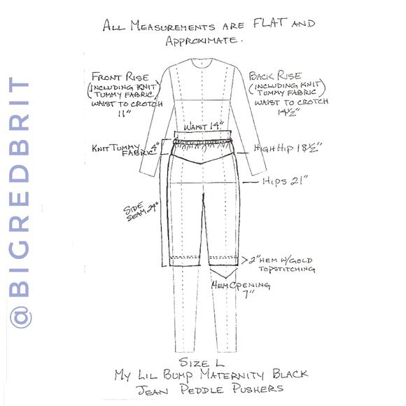 MY LIL BUMP Charcoal Denim Maternity Jeans Pedal Pusher Capris Size L Motherhood - Picture 5 of 6